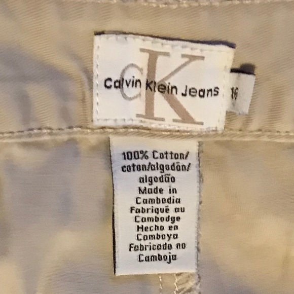 Calvin Klein Light Tan Kaki Dressy Jeans Size 16 - Picture 4 of 8